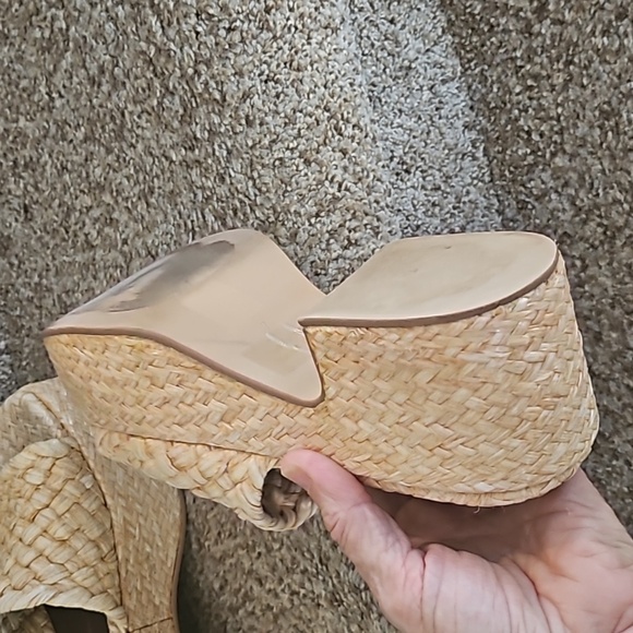 Jeffrey Campbell Marla woven natural sea grass heeled sandals size 7 - Picture 6 of 11